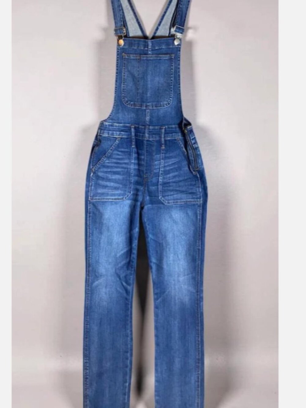 NWT Madewell Blue Denim Overalls Women's Medium Pockets Zip Utility One Piece